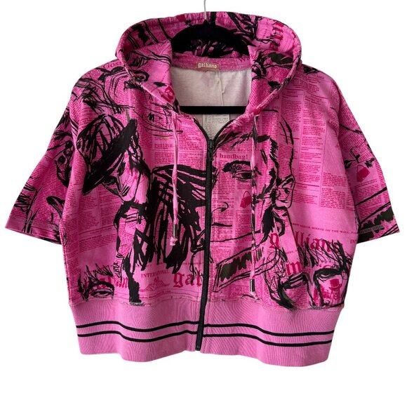 John Galliano Newspaper Print Hoodie RARE!
